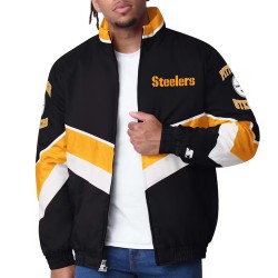 Pittsburgh Steelers Captain Black Varsity Satin Jacket Pittsburgh Steelers Captain Black Varsity Satin Jacket