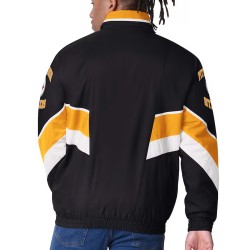Pittsburgh Steelers Captain Black Varsity Satin Jacket Pittsburgh Steelers Captain Black Varsity Satin Jacket