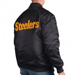 Pittsburgh Steelers Exclusive Black Varsity Satin Jacket Pittsburgh Steelers Exclusive Black Varsity Satin Jacket
