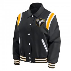 Pittsburgh Steelers Lightweight Black Varsity Satin Jacket