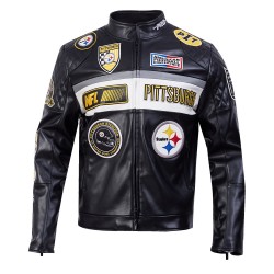 Pittsburgh Steelers Men's Moto Jacket Pittsburgh Steelers Men's Moto Jacket
