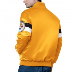 Pittsburgh Steelers Triple Option Varsity Satin Jacket