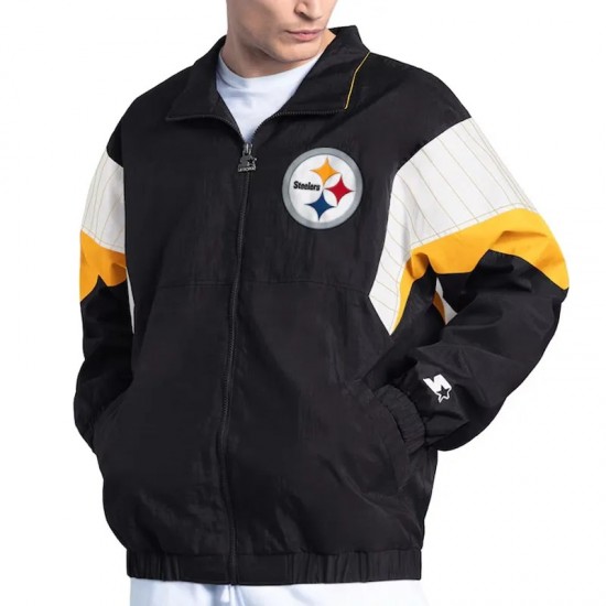 Pittsburgh Steelers Yard Line Black Full-Zip Jacket Pittsburgh Steelers Yard Line Black Full-Zip Jacket