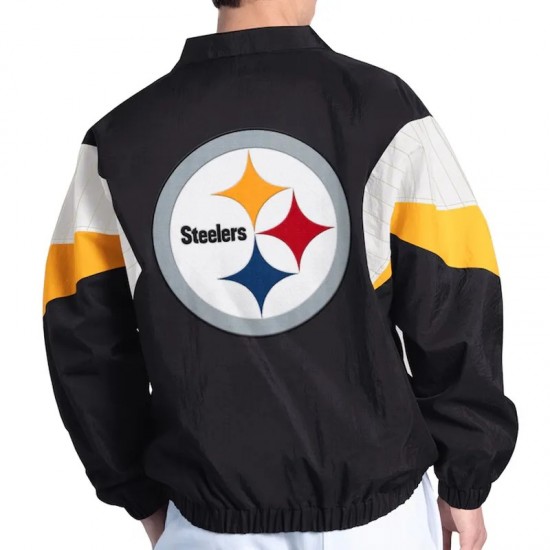 Pittsburgh Steelers Yard Line Black Full-Zip Jacket Pittsburgh Steelers Yard Line Black Full-Zip Jacket
