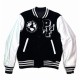 Places Plus Faces Black and White Varsity Jacket Places Plus Faces Black and White Varsity Jacket