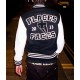 Places Plus Faces Black and White Varsity Jacket Places Plus Faces Black and White Varsity Jacket