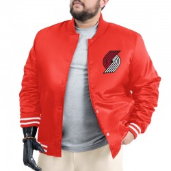 Portland Trail Blazers Adaptive Bold Logo Varsity Satin Jacket