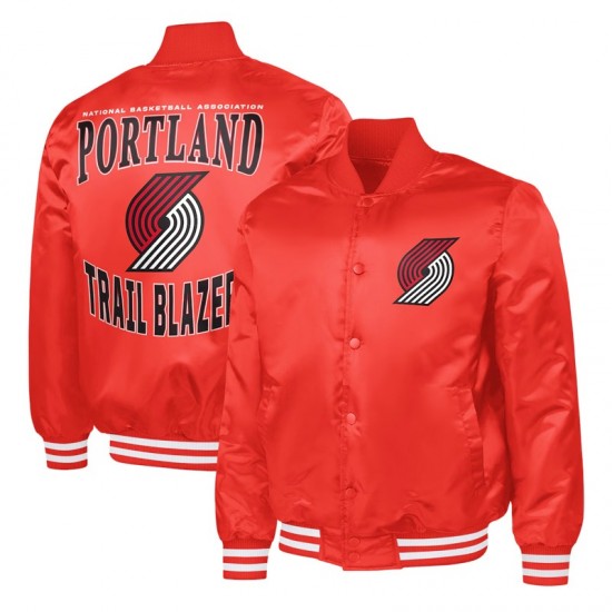 Portland Trail Blazers Adaptive Bold Logo Varsity Satin Jacket