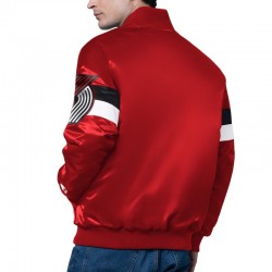 Portland Trail Blazers Triple Option Varsity Satin Jacket