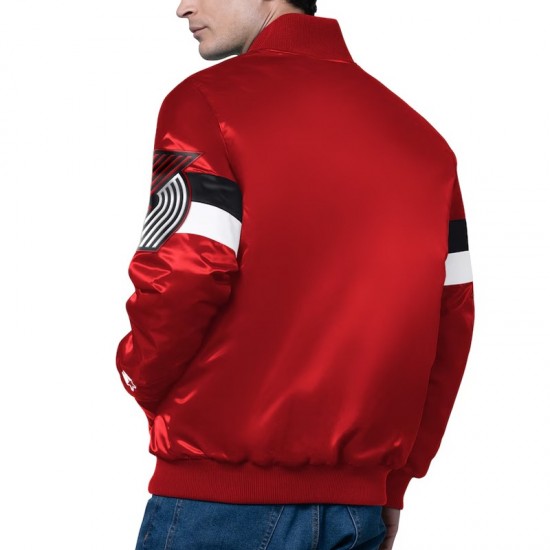 Portland Trail Blazers Triple Option Varsity Satin Jacket