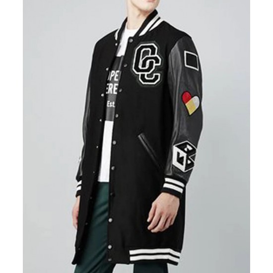 Post To Be Omarion OC Black Varsity Long Jacket Post To Be Omarion OC Black Varsity Long Jacket