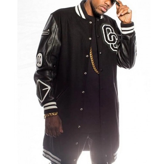 Post To Be Omarion OC Black Varsity Long Jacket Post To Be Omarion OC Black Varsity Long Jacket