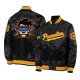 Powerline Varsity Satin Black Jacket Full-Snap Powerline Varsity Satin Black Jacket Full-Snap