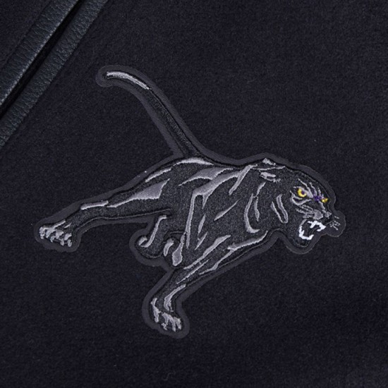 Prairie View A&M Black Varsity Wool/Leather Jacket