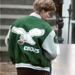 Princess Diana Philadelphia Eagles Retro Wool Varsity Jacket Princess Diana Philadelphia Eagles Retro Wool Varsity Jacket