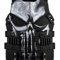 Punisher Skull Leather Tactical Vest Halloween Cosplay Costume