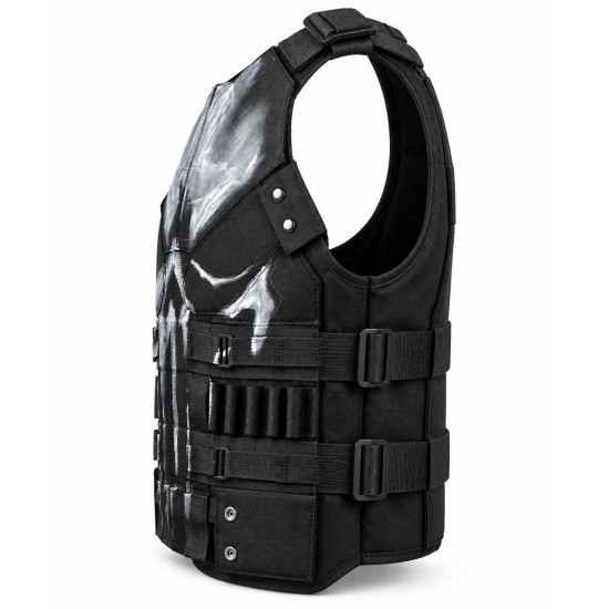 Punisher Skull Leather Tactical Vest Halloween Cosplay Costume Punisher Skull Leather Tactical Vest Halloween Cosplay Costume