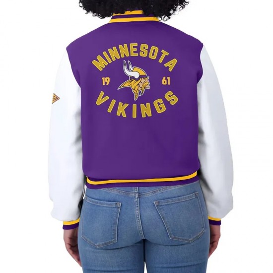 Purple/White Minnesota Vikings Varsity Full-Zip Jacket Purple/White Minnesota Vikings Varsity Full-Zip Jacket