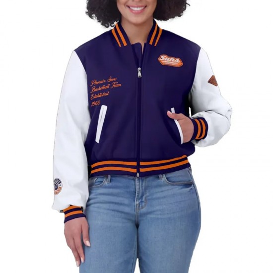 Purple/White Phoenix Suns Varsity Full-Zip Jacket