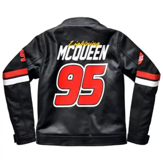 Racer Lightning Mcqueen Black Leather Jacket Racer Lightning Mcqueen Black Leather Jacket