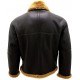 Men’s RAF Real Shearling Sheepskin Flying Leather Jacket with Ginger Fur