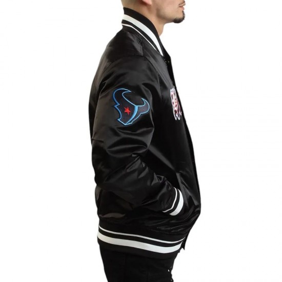 Ransom Houston Texans Black Satin Jacket Ransom Houston Texans Black Satin Jacket