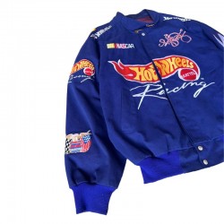 Rare 90 Hot Wheels Racing NASCAR Jacket Full-Snap