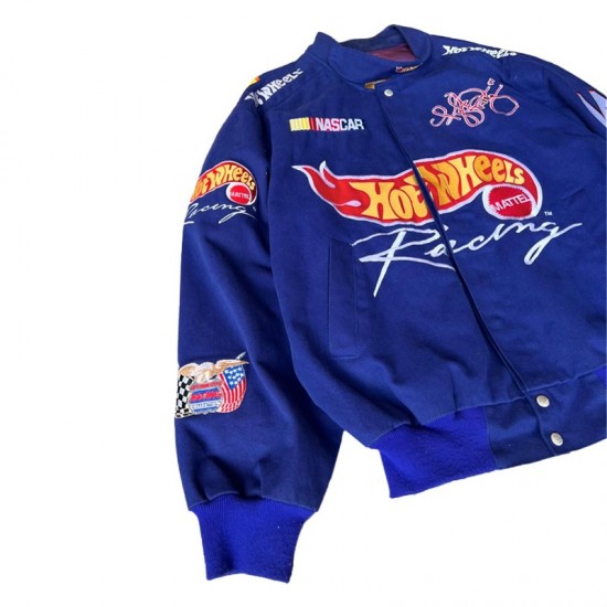 Rare 90 Hot Wheels Racing NASCAR Jacket Full-Snap