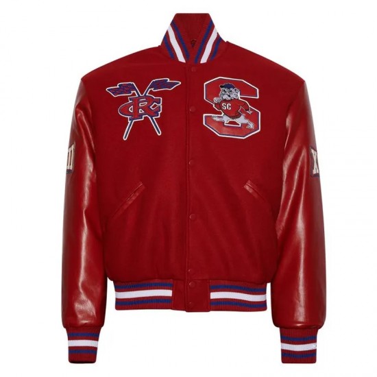 Red South Carolina State University Varsity Jacket Red South Carolina State University Varsity Jacket