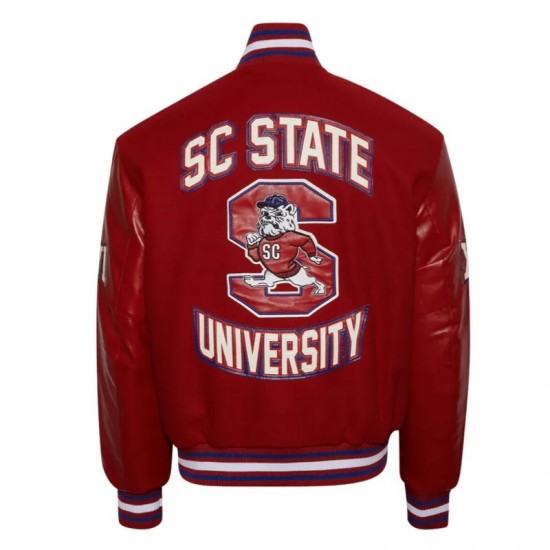 Red South Carolina State University Varsity Jacket Red South Carolina State University Varsity Jacket