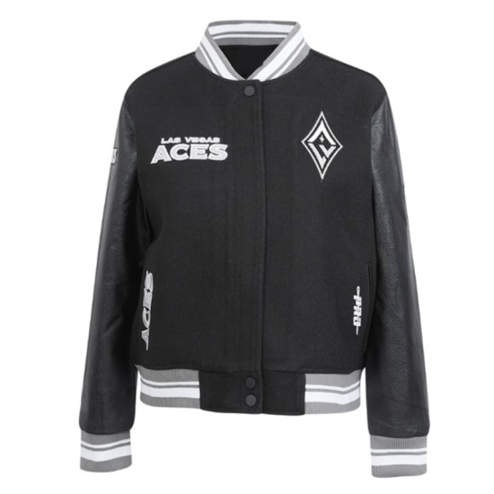 Retro Las Vegas Aces Classics Rib Varsity Jacket Retro Las Vegas Aces Classics Rib Varsity Jacket