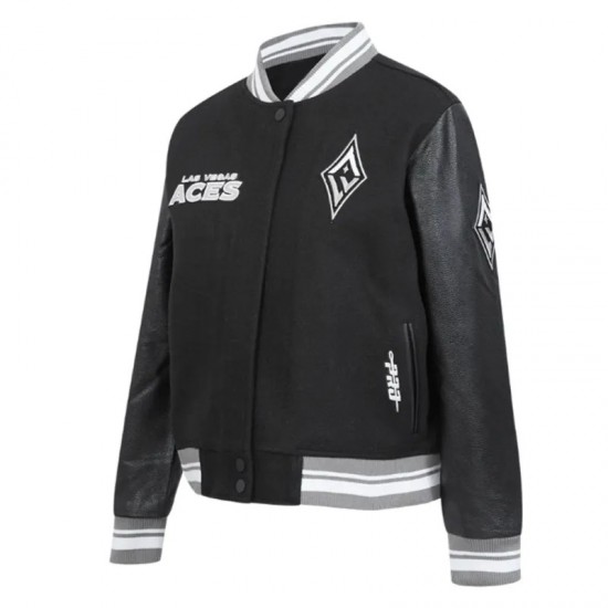 Retro Las Vegas Aces Classics Rib Varsity Jacket Retro Las Vegas Aces Classics Rib Varsity Jacket