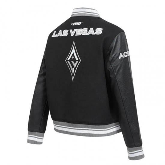 Retro Las Vegas Aces Classics Rib Varsity Jacket Retro Las Vegas Aces Classics Rib Varsity Jacket