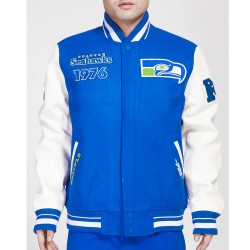 Retro Seattle Seahawks Classic Rib Varsity Jacket