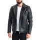 Ribbed Sleeve Real Leather Jacket Ribbed Sleeve Real Leather Jacket