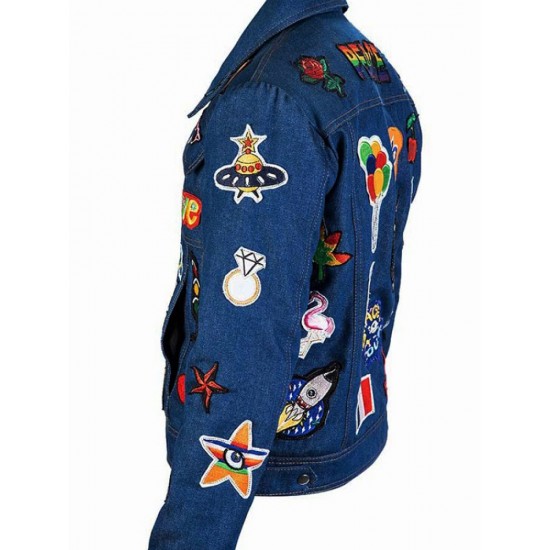 Rocketman Elton John Blue Denim Jacket with Patches