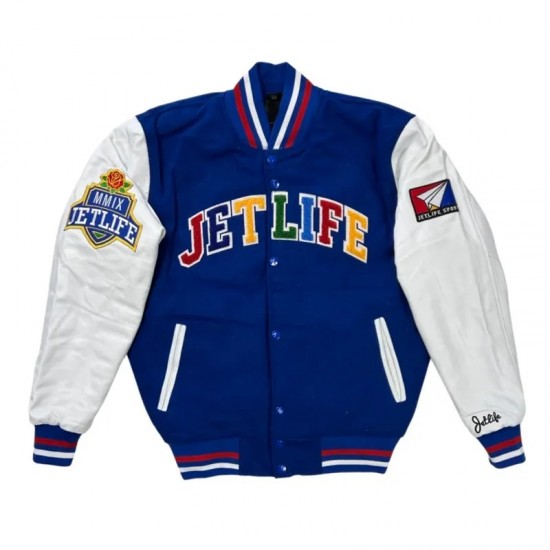 Royal/White Jet Life Varsity Jacket