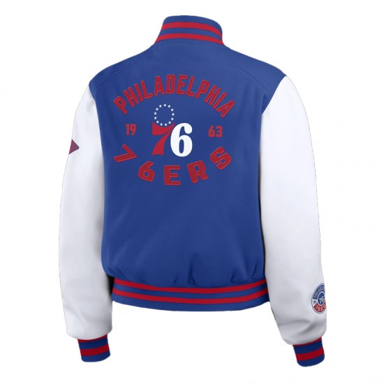 Royal/White Philadelphia 76ers Varsity Full-Zip Jacket