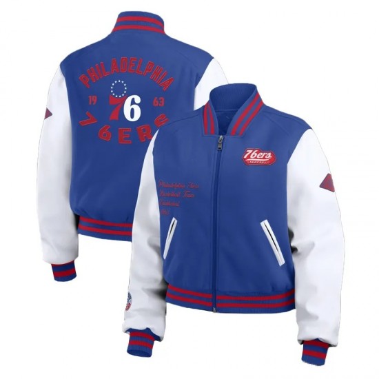 Royal/White Philadelphia 76ers Varsity Full-Zip Jacket