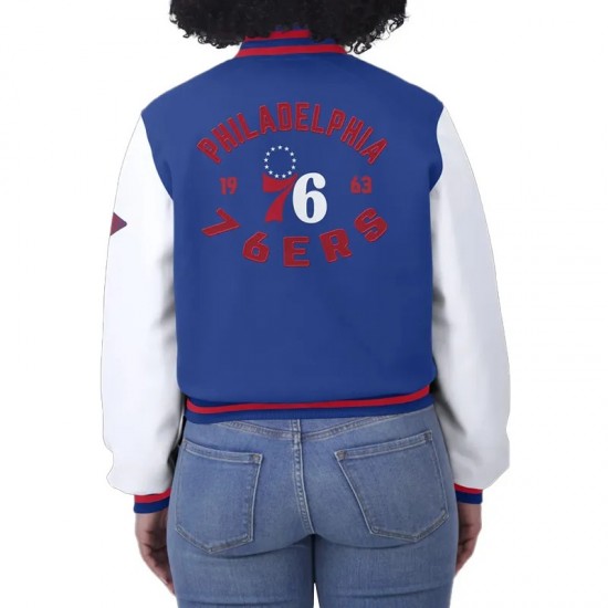 Royal/White Philadelphia 76ers Varsity Full-Zip Jacket