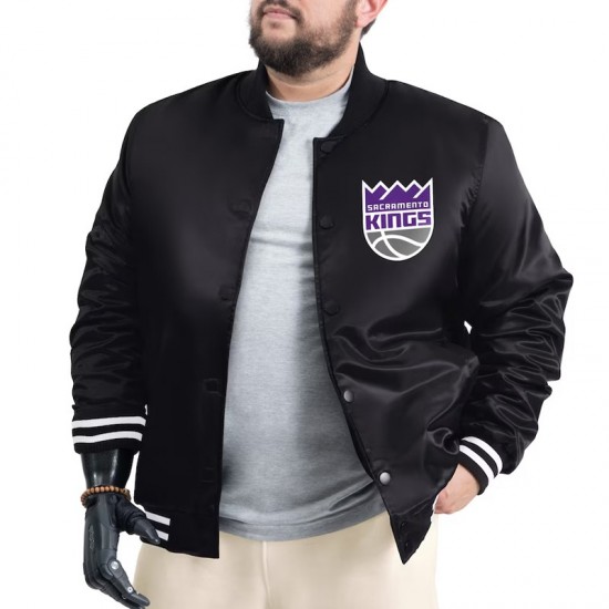 Sacramento Kings Adaptive Bold Logo Varsity Satin Jacket