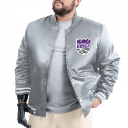 Sacramento Kings Adaptive Bold Logo Varsity Satin Jacket