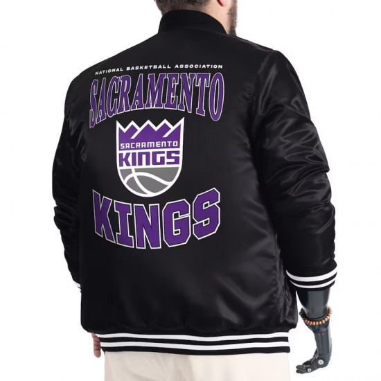 Sacramento Kings Adaptive Bold Logo Varsity Satin Jacket