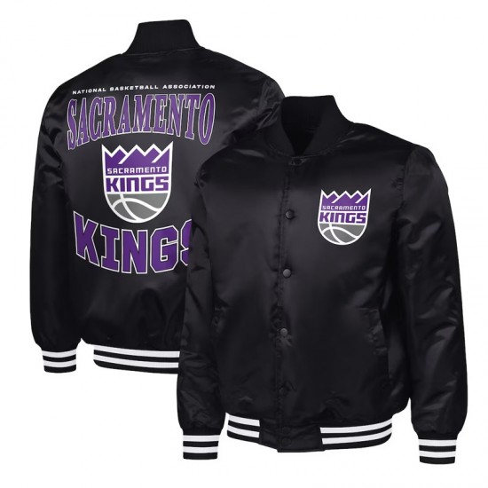 Sacramento Kings Adaptive Bold Logo Varsity Satin Jacket