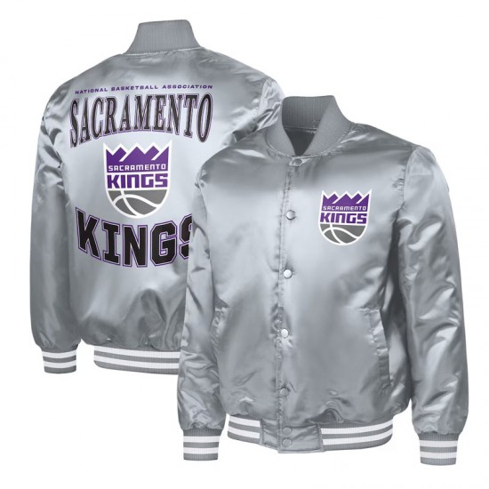 Sacramento Kings Adaptive Bold Logo Varsity Satin Jacket