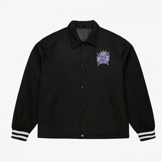 Sacramento Kings Oversweep Black Varsity Wool Jacket Sacramento Kings Oversweep Black Varsity Wool Jacket
