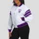 Sacramento Kings Snap Front White Fleece Jacket