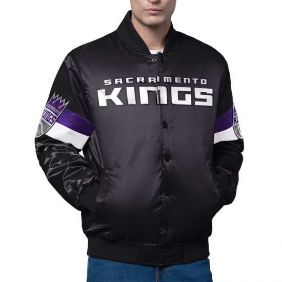 Sacramento Kings Triple Option Varsity Satin Jacket