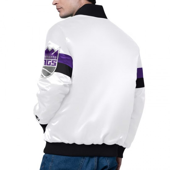 Sacramento Kings Triple Option Varsity Satin Jacket