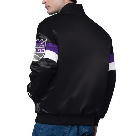 Sacramento Kings Triple Option Varsity Satin Jacket